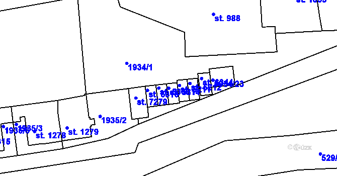Parcela st. 5314 v KÚ Třebíč, Katastrální mapa