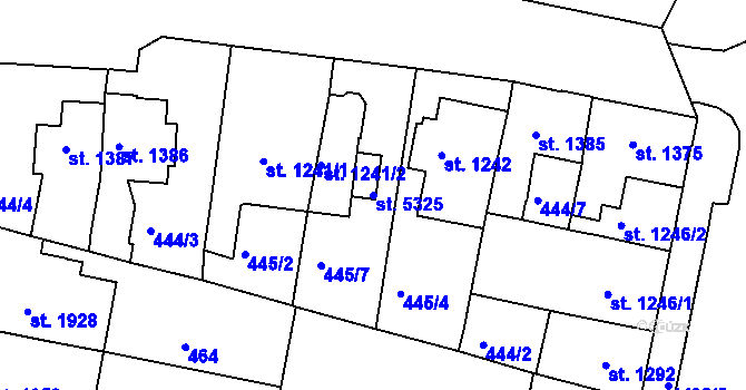 Parcela st. 5325 v KÚ Třebíč, Katastrální mapa