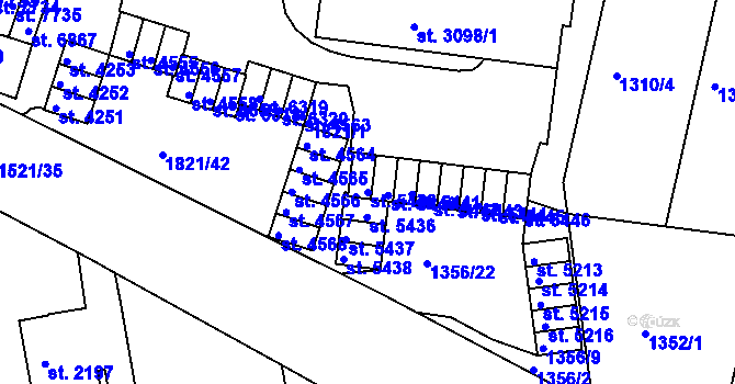 Parcela st. 5439 v KÚ Třebíč, Katastrální mapa