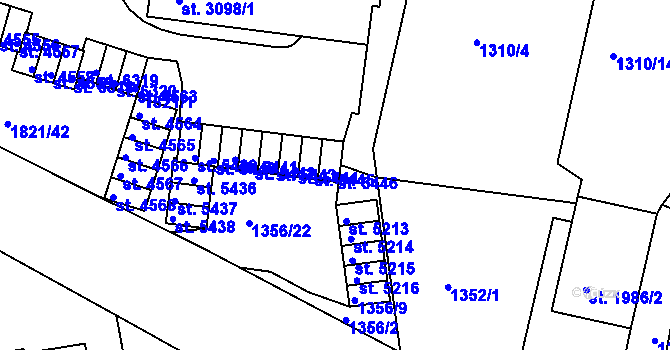 Parcela st. 5446 v KÚ Třebíč, Katastrální mapa