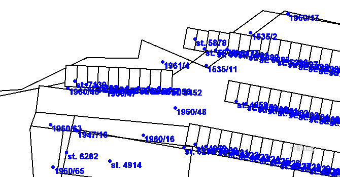 Parcela st. 5452 v KÚ Třebíč, Katastrální mapa