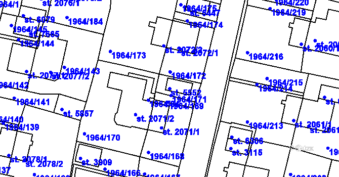 Parcela st. 5552 v KÚ Třebíč, Katastrální mapa