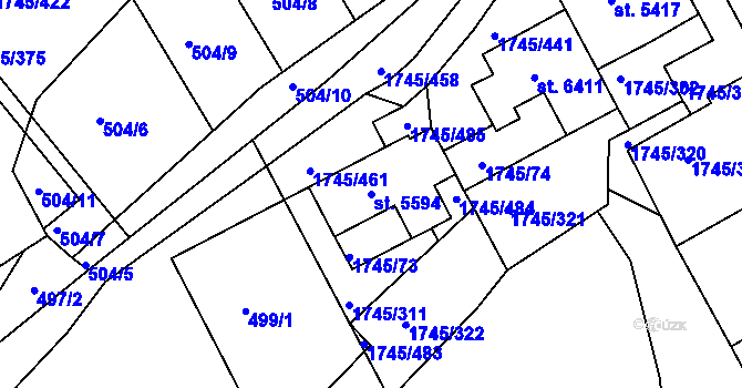 Parcela st. 5594 v KÚ Třebíč, Katastrální mapa