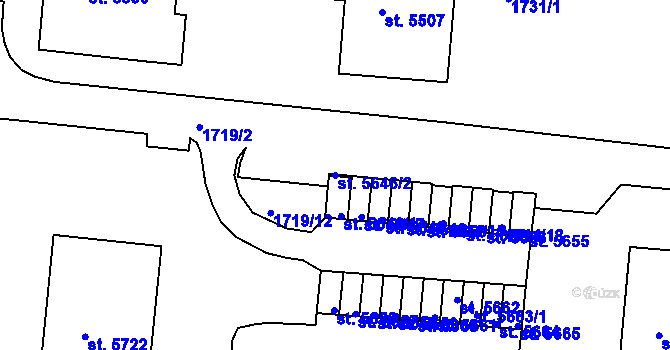 Parcela st. 5646/2 v KÚ Třebíč, Katastrální mapa