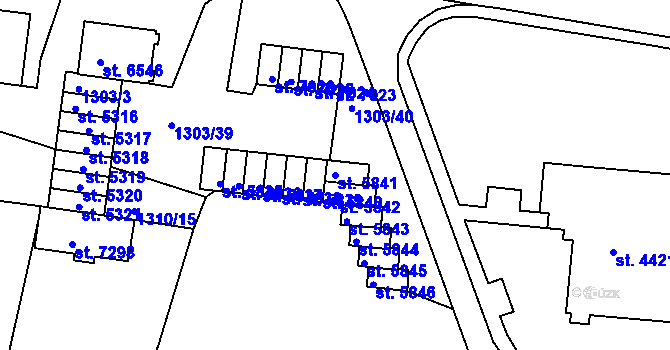 Parcela st. 5841 v KÚ Třebíč, Katastrální mapa