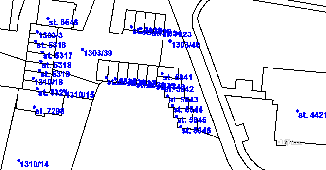 Parcela st. 5842 v KÚ Třebíč, Katastrální mapa