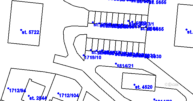 Parcela st. 5938 v KÚ Třebíč, Katastrální mapa