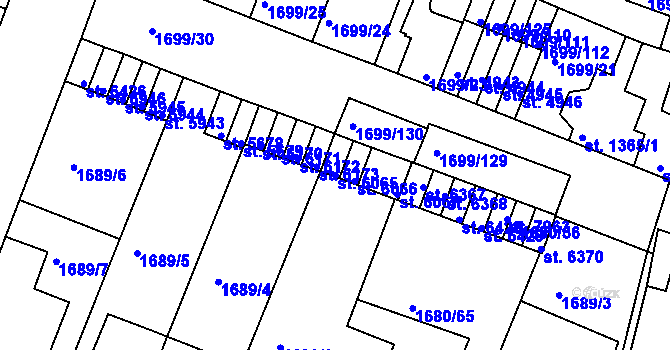 Parcela st. 6065 v KÚ Třebíč, Katastrální mapa