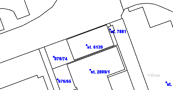Parcela st. 6139 v KÚ Třebíč, Katastrální mapa