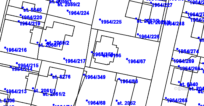 Parcela st. 6196 v KÚ Třebíč, Katastrální mapa