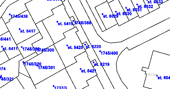 Parcela st. 6220 v KÚ Třebíč, Katastrální mapa