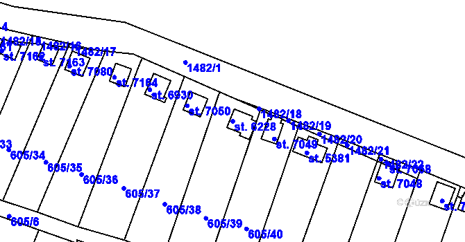 Parcela st. 6228 v KÚ Třebíč, Katastrální mapa