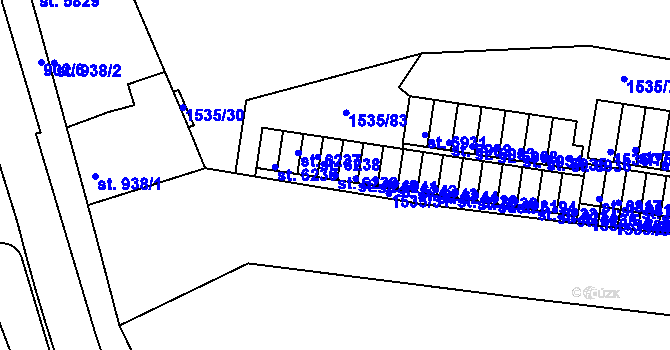 Parcela st. 6239 v KÚ Třebíč, Katastrální mapa