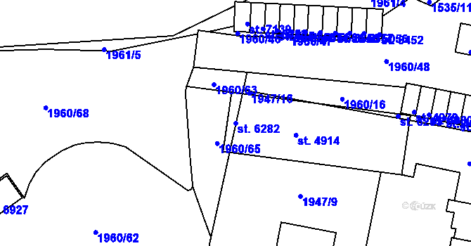 Parcela st. 6282 v KÚ Třebíč, Katastrální mapa