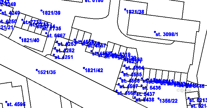 Parcela st. 6318 v KÚ Třebíč, Katastrální mapa