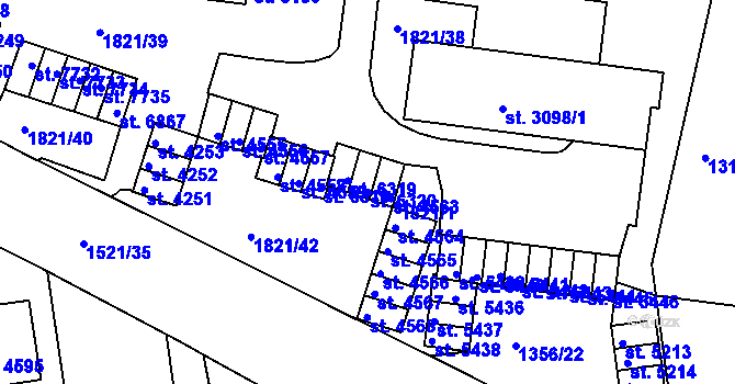 Parcela st. 6320 v KÚ Třebíč, Katastrální mapa