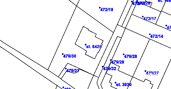 Parcela st. 6425 v KÚ Třebíč, Katastrální mapa