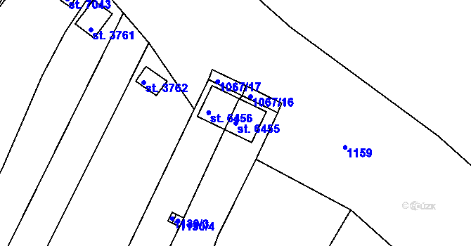 Parcela st. 6455 v KÚ Třebíč, Katastrální mapa