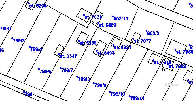 Parcela st. 6493 v KÚ Třebíč, Katastrální mapa