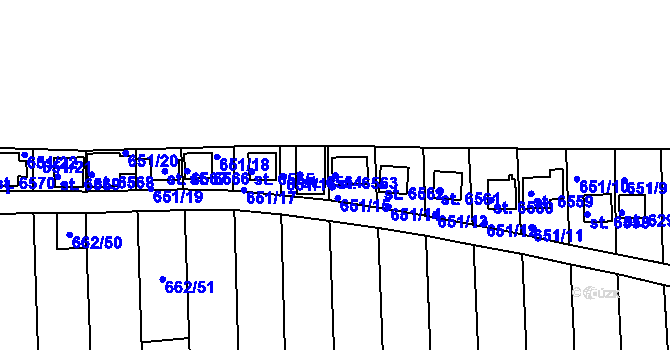 Parcela st. 6563 v KÚ Třebíč, Katastrální mapa