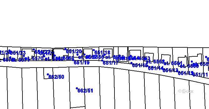 Parcela st. 6565 v KÚ Třebíč, Katastrální mapa