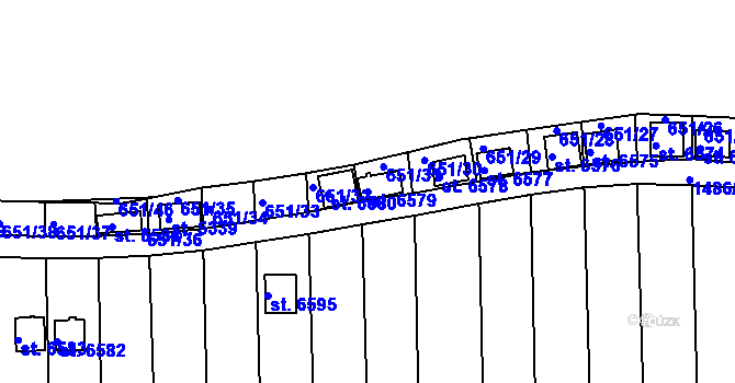 Parcela st. 6579 v KÚ Třebíč, Katastrální mapa