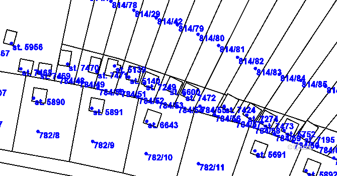 Parcela st. 6600 v KÚ Třebíč, Katastrální mapa