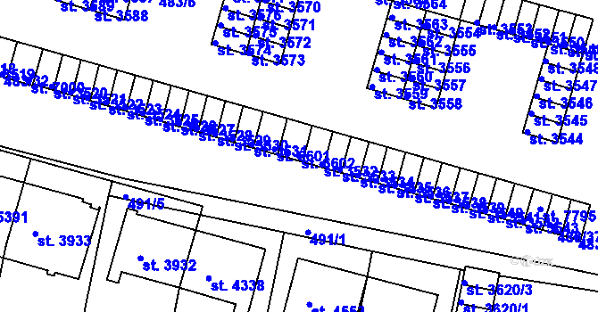 Parcela st. 6602 v KÚ Třebíč, Katastrální mapa