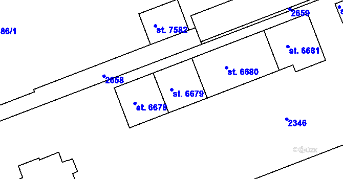 Parcela st. 6679 v KÚ Třebíč, Katastrální mapa