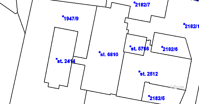 Parcela st. 6810 v KÚ Třebíč, Katastrální mapa