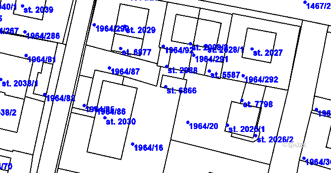 Parcela st. 6866 v KÚ Třebíč, Katastrální mapa