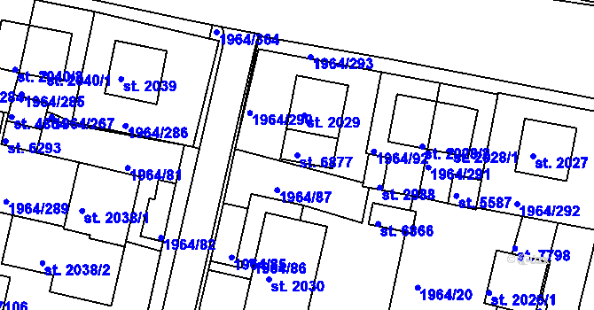 Parcela st. 6877 v KÚ Třebíč, Katastrální mapa