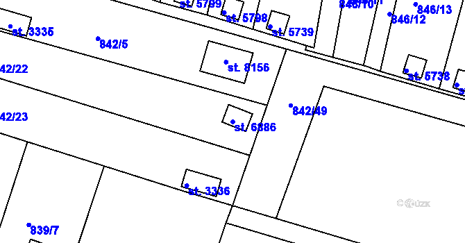 Parcela st. 6886 v KÚ Třebíč, Katastrální mapa