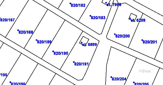 Parcela st. 6899 v KÚ Třebíč, Katastrální mapa