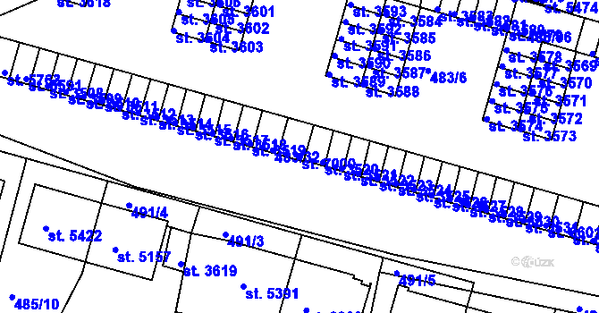 Parcela st. 7000 v KÚ Třebíč, Katastrální mapa
