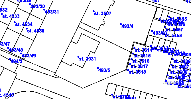 Parcela st. 7140 v KÚ Třebíč, Katastrální mapa