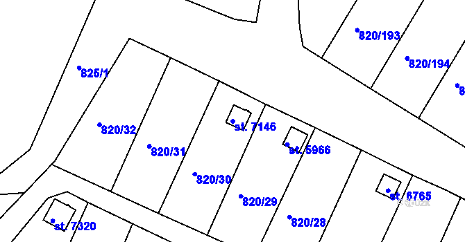 Parcela st. 7146 v KÚ Třebíč, Katastrální mapa