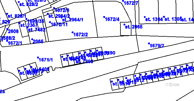 Parcela st. 7190 v KÚ Třebíč, Katastrální mapa