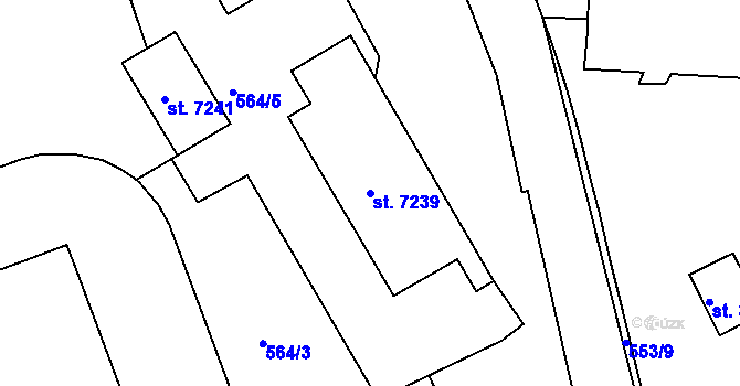 Parcela st. 7239 v KÚ Třebíč, Katastrální mapa