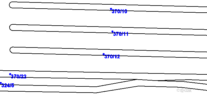 Parcela st. 370/12 v KÚ Třebíč, Katastrální mapa