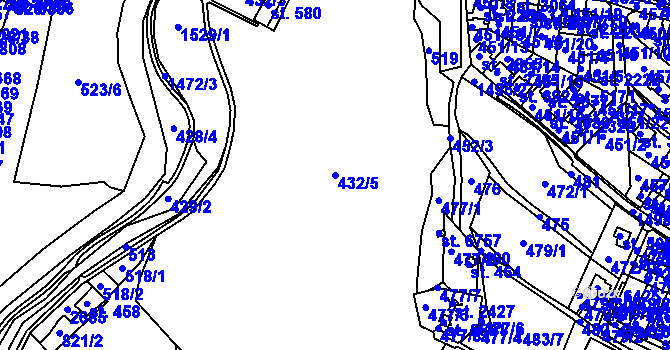 Parcela st. 432/5 v KÚ Třebíč, Katastrální mapa