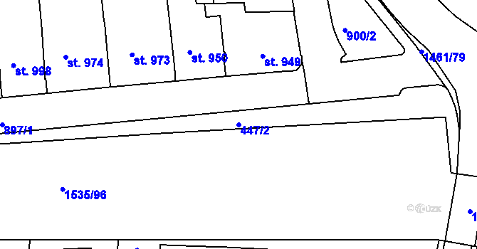 Parcela st. 447/2 v KÚ Třebíč, Katastrální mapa