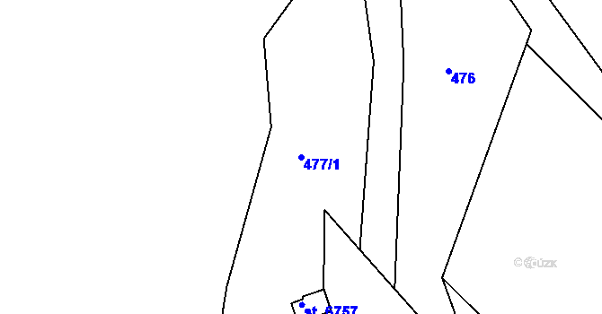 Parcela st. 477/1 v KÚ Třebíč, Katastrální mapa