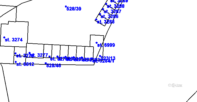 Parcela st. 528/44 v KÚ Třebíč, Katastrální mapa