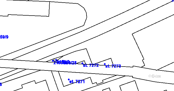 Parcela st. 589/3 v KÚ Třebíč, Katastrální mapa