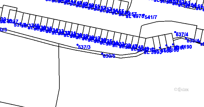 Parcela st. 630/5 v KÚ Třebíč, Katastrální mapa