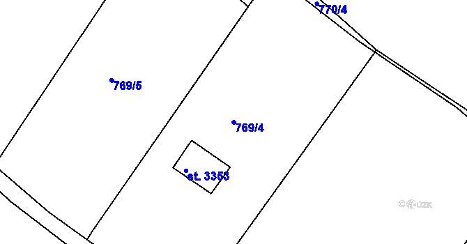 Parcela st. 769/4 v KÚ Třebíč, Katastrální mapa