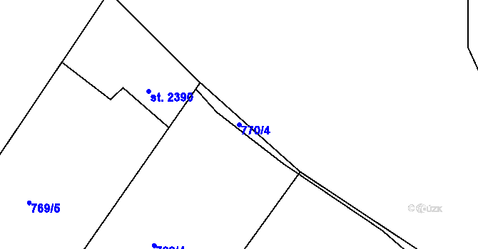 Parcela st. 770/4 v KÚ Třebíč, Katastrální mapa