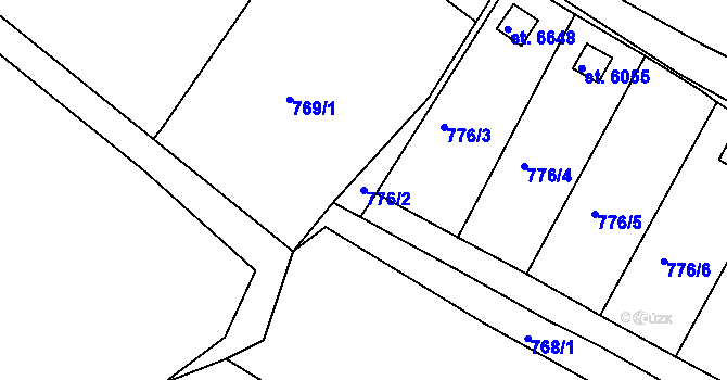 Parcela st. 776/2 v KÚ Třebíč, Katastrální mapa