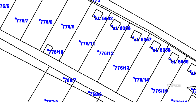 Parcela st. 776/12 v KÚ Třebíč, Katastrální mapa